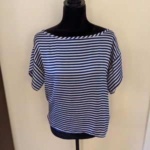 Blue and White Striped Blouse